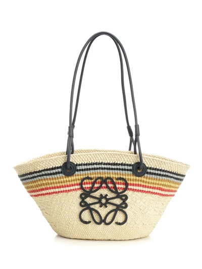 Paula Ibiza Small Anagram Raffia Basket Tote