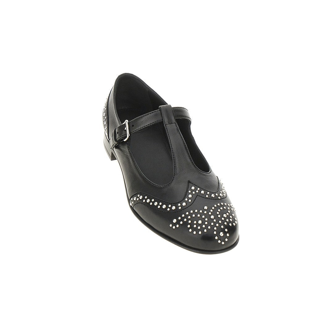 nappa leather mary-jane flat shoes
