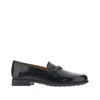 leather loafers with logo medal
