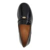leather loafers with logo medal
