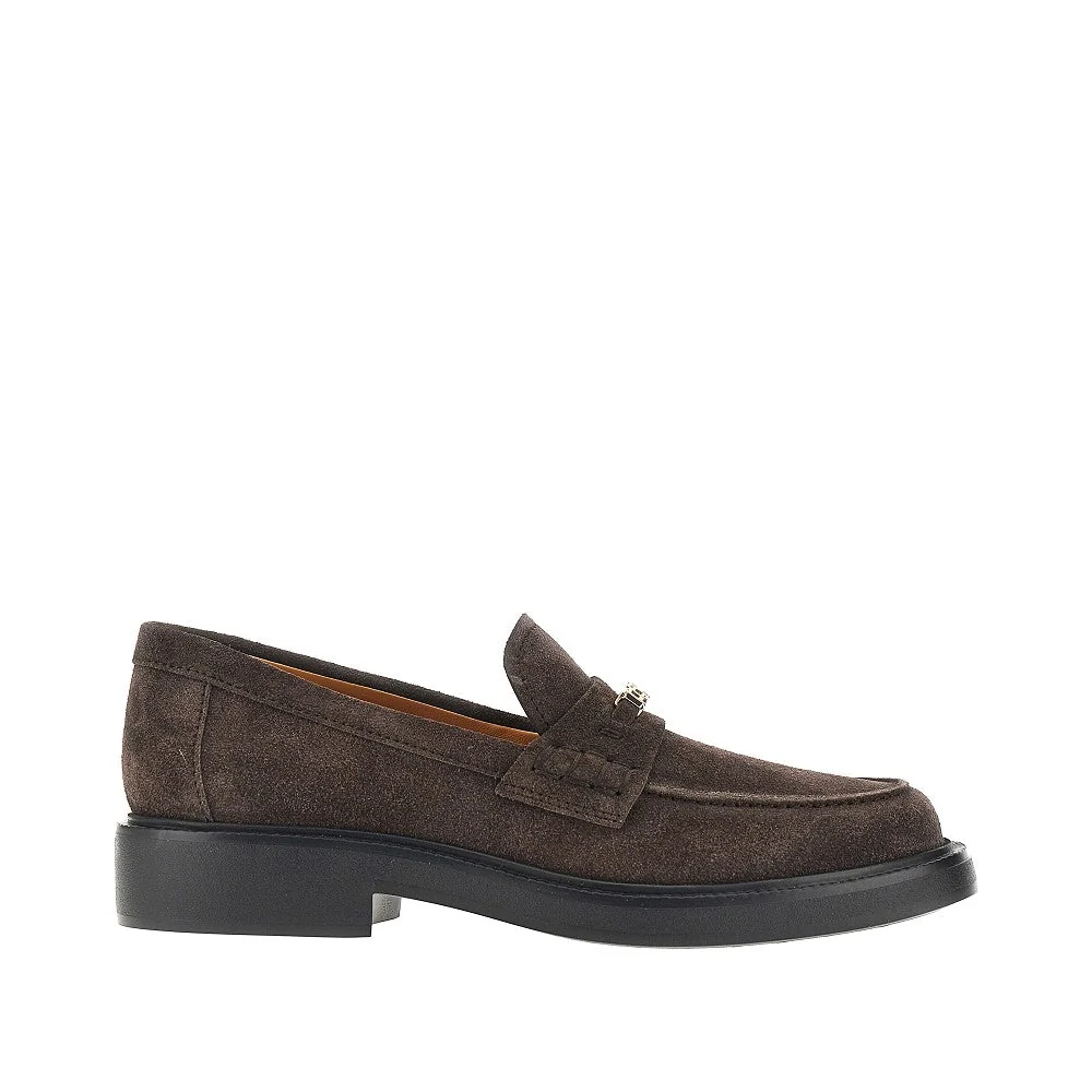 TODS 36 suede leather loafers with logo