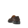 suede leather loafers with logo