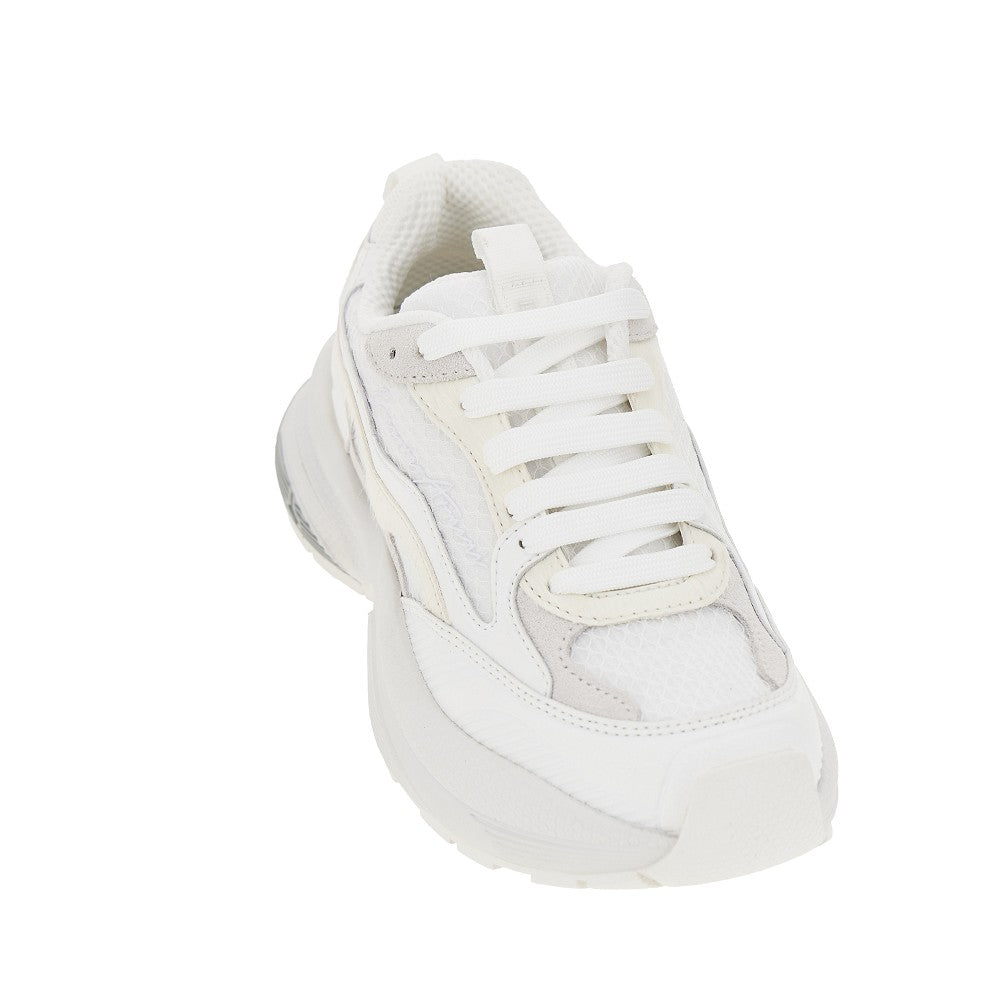 mesh sneakers with leather details