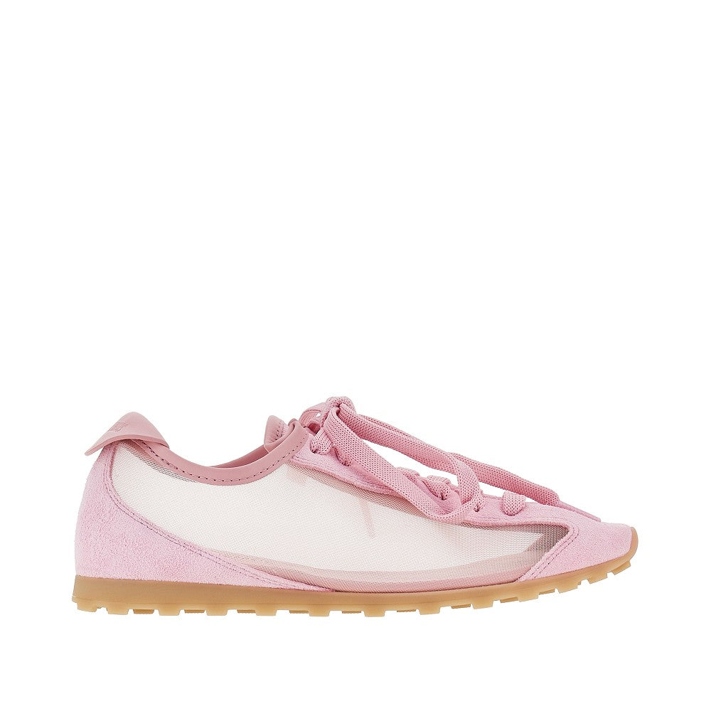 JACQUEMUS 36 nubuck leather and mesh tennis sneakers