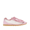 nubuck leather and mesh tennis sneakers