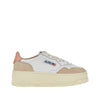 suede and leather medalist platform sneakers