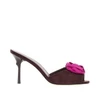 rose vivier suede leather mules