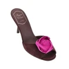 rose vivier suede leather mules