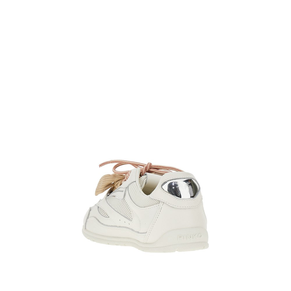leather and mesh sneakers