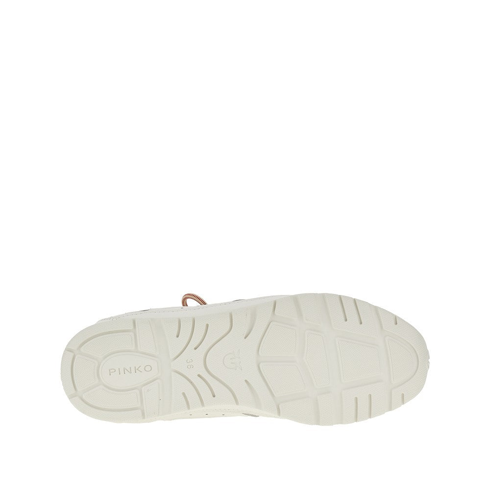 leather and mesh sneakers