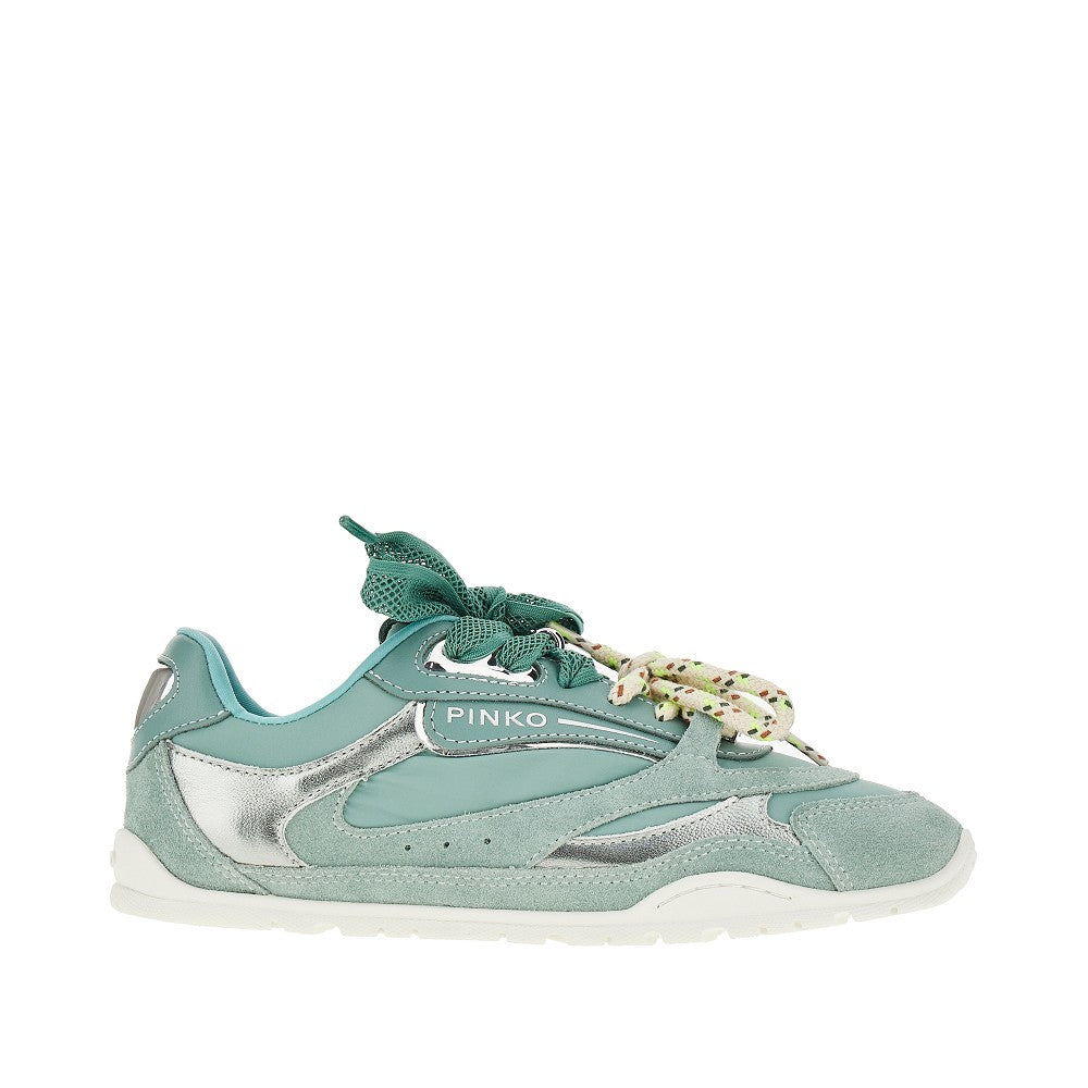 PINKO 36 suede leather and nylon sneakers