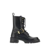 leather boots with medusa detail
