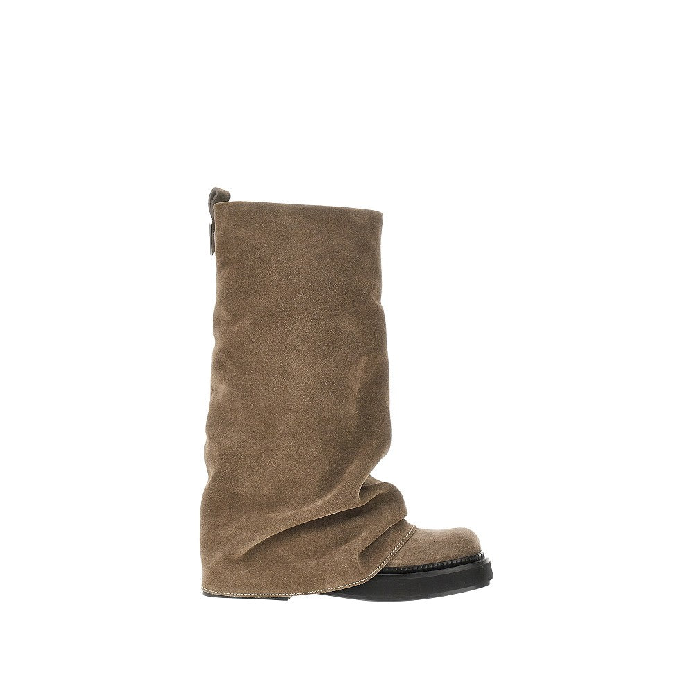THE ATTICO 38 robin suede leather combat boots