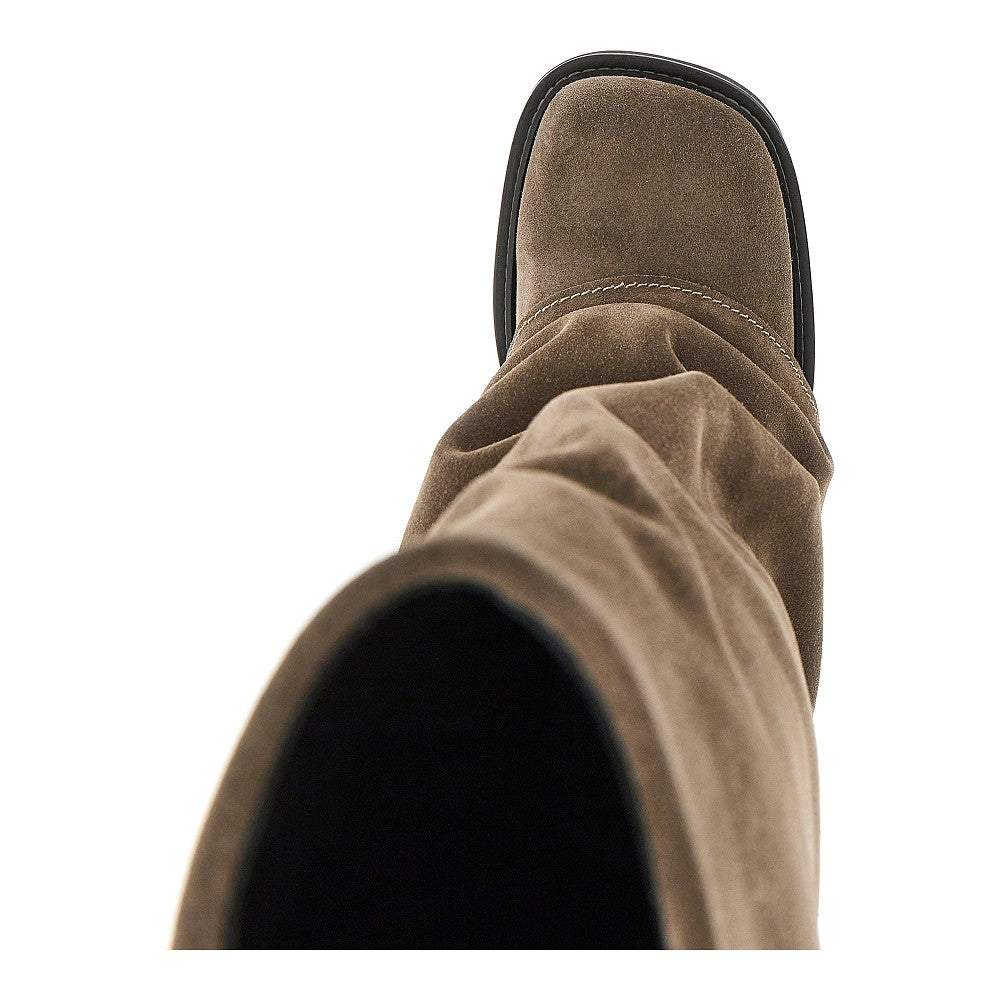 robin suede leather combat boots