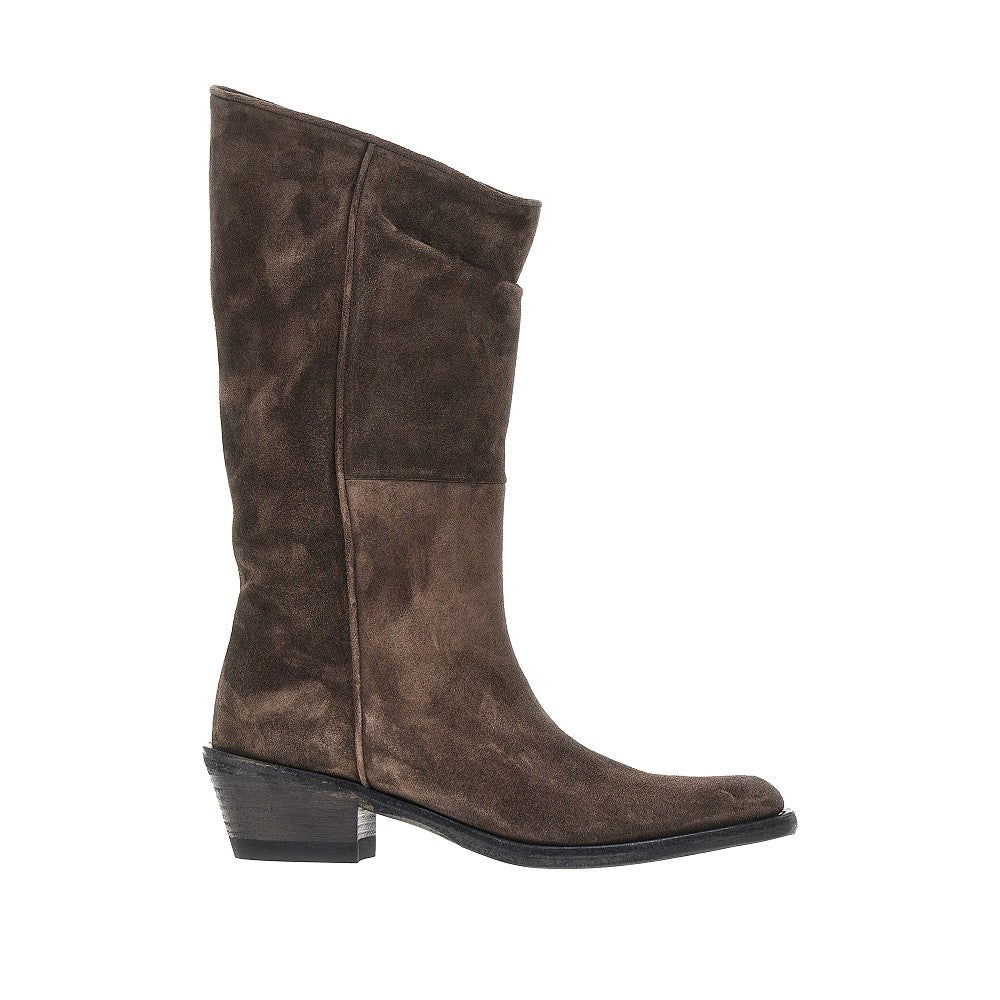 KHAITE 37 clive suede leather western boots