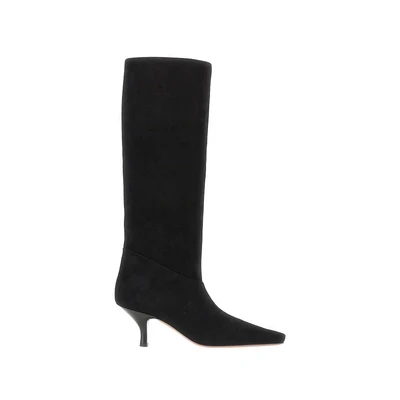 rose suede leather boots