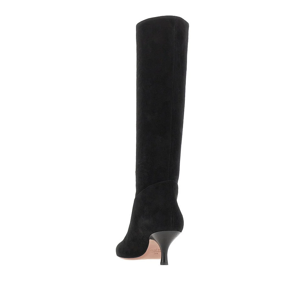 rose suede leather boots