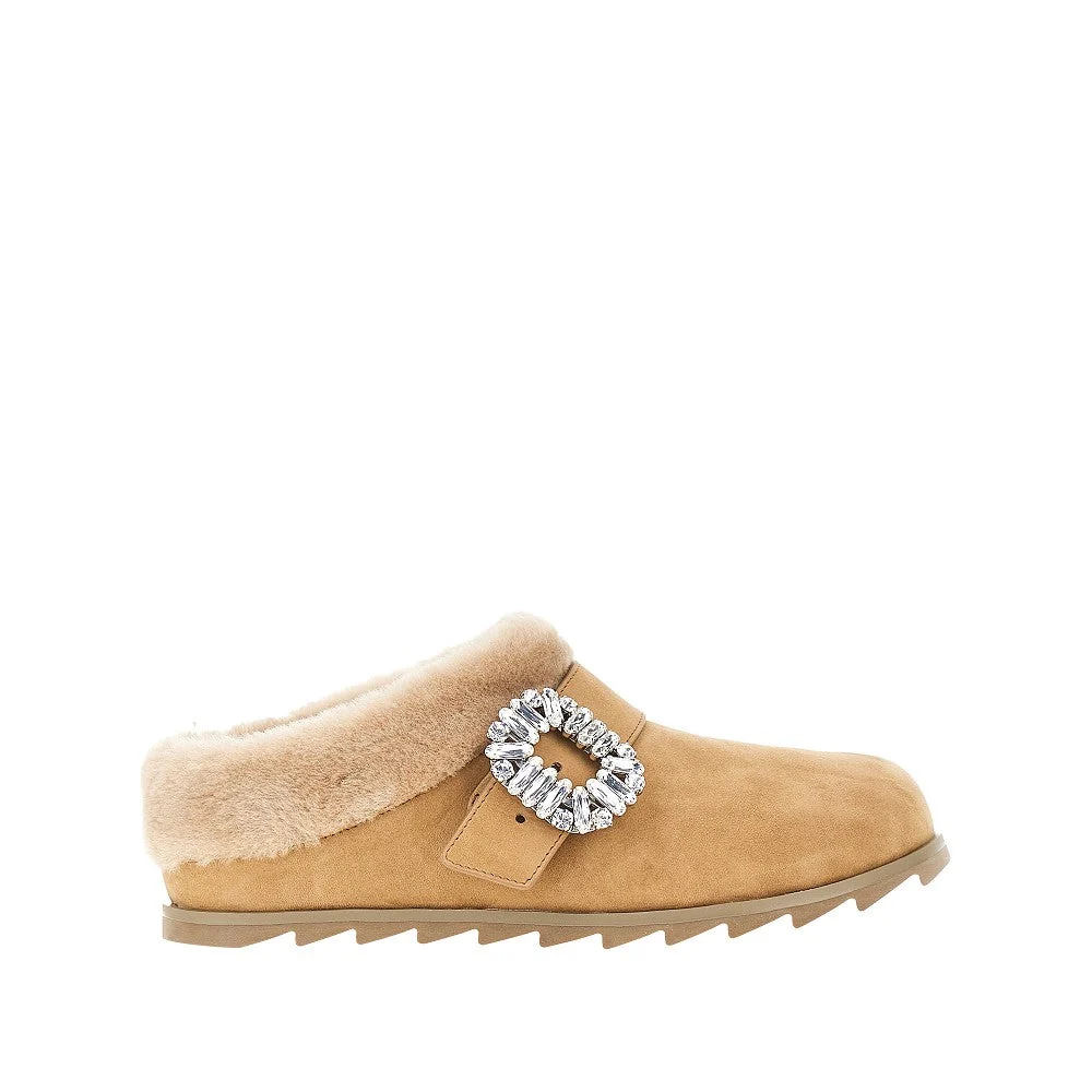 ROGER VIVIER 36 suede leather slidy viv mules