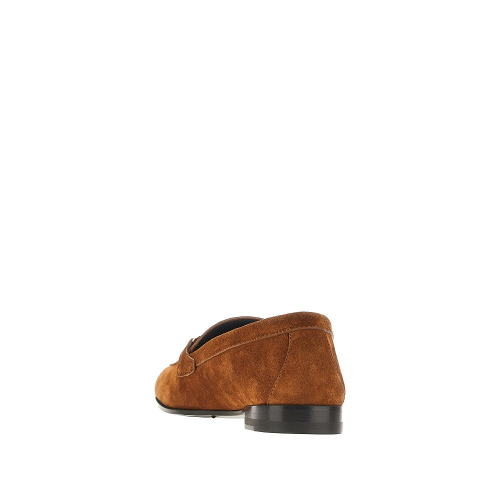 medusa suede leather loafers