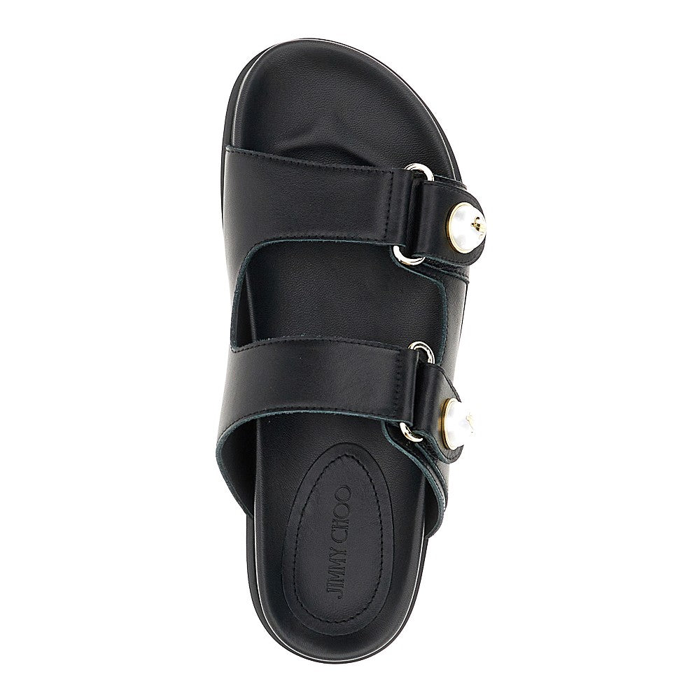 fayence leather double-strap sandals