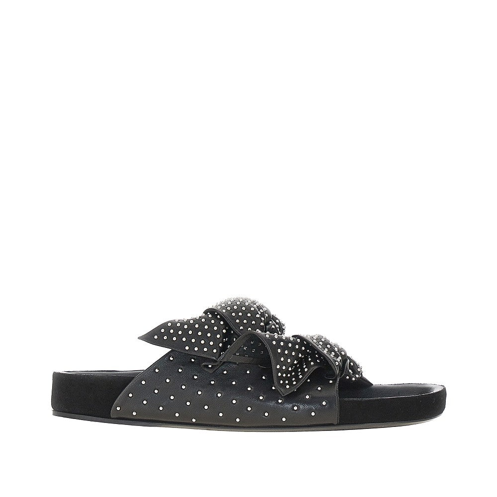 lennyo bow nappa leather sandals