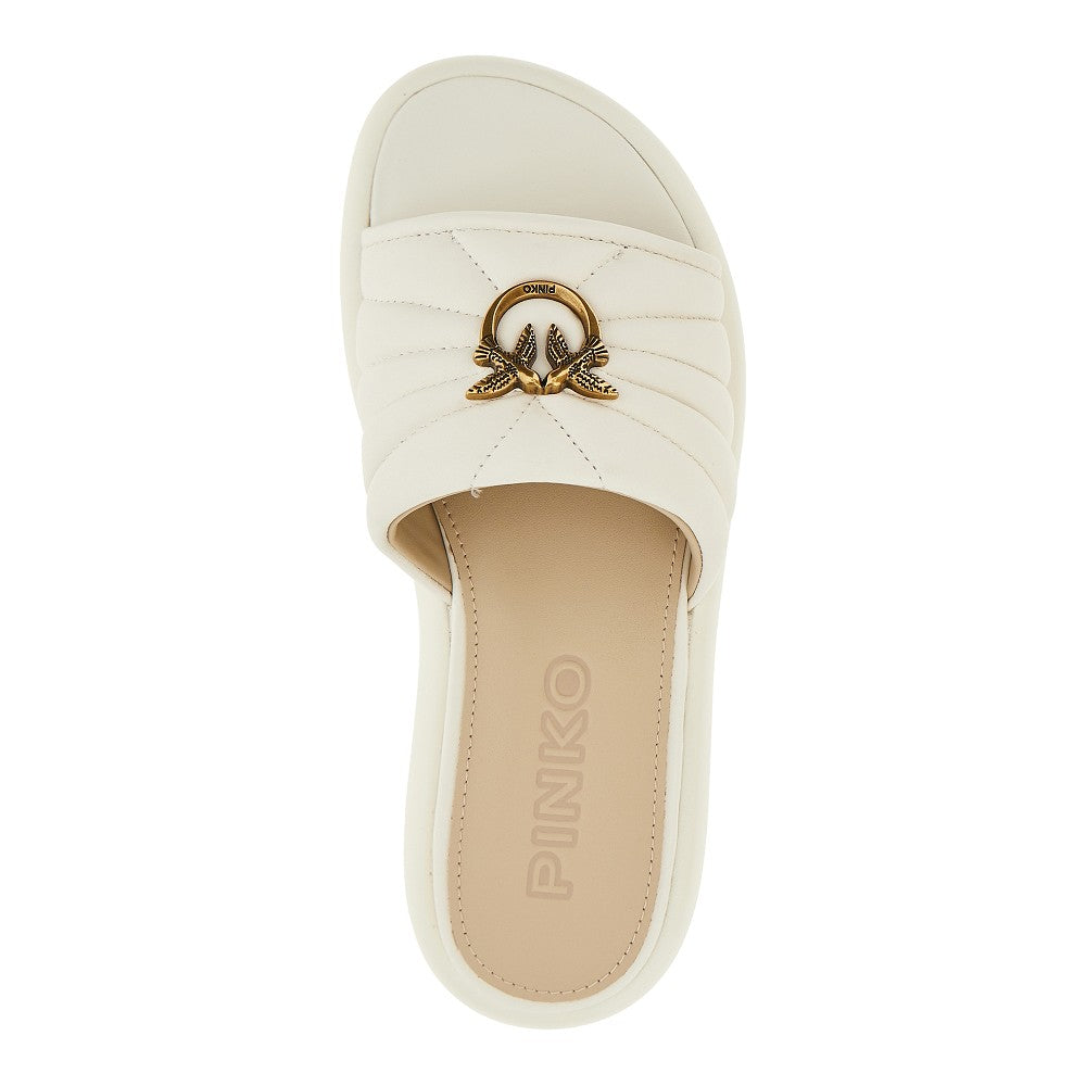 love birds nappa leather slides