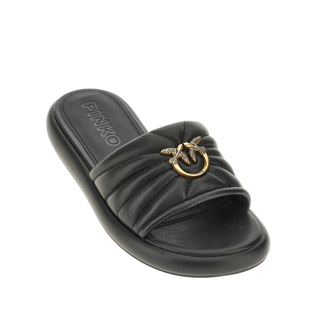 love birds nappa leather slides