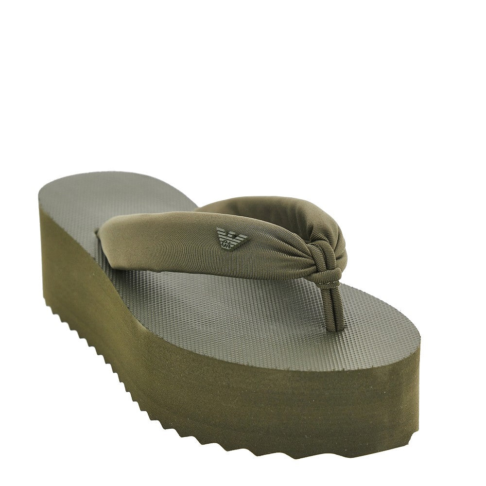 EMPORIO ARMANI 39 rubber thong slides with eagle logo