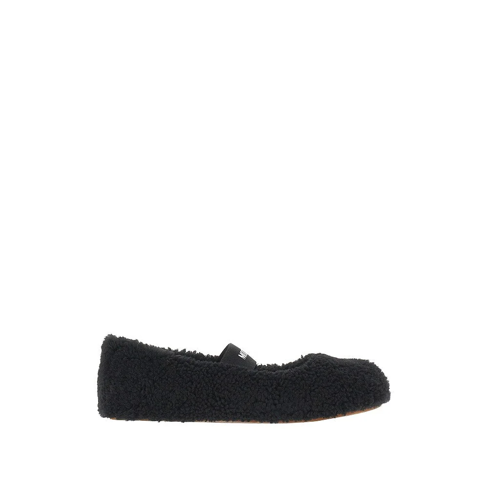 shearling ballet flats