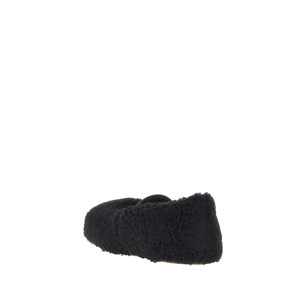 shearling ballet flats