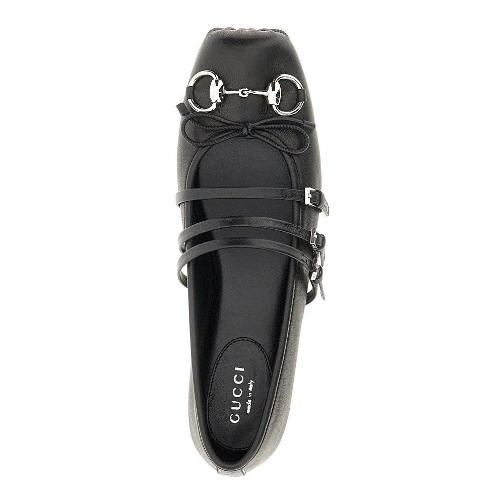nappa leather ballet flats with horsebit