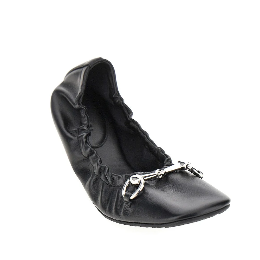 GUCCI 37 prima leather ballerinas with horsebit