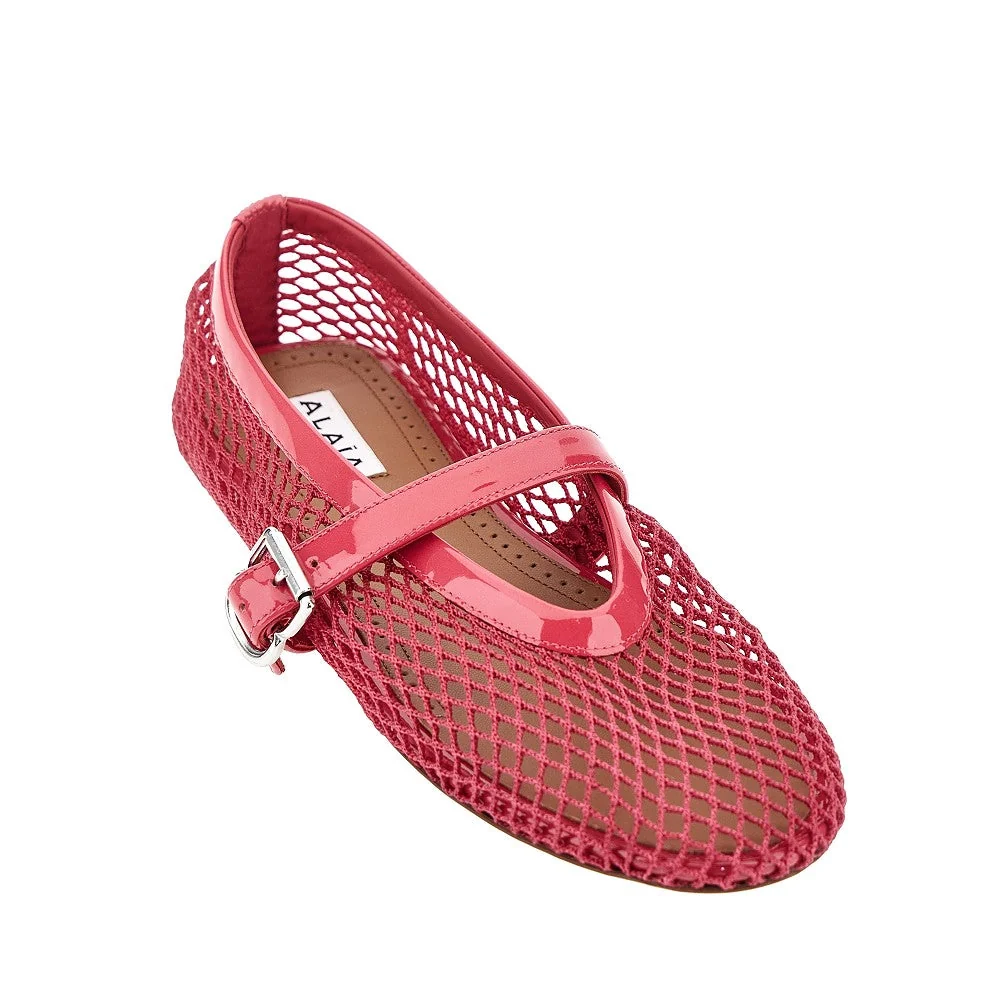 fishnet ballerina flats