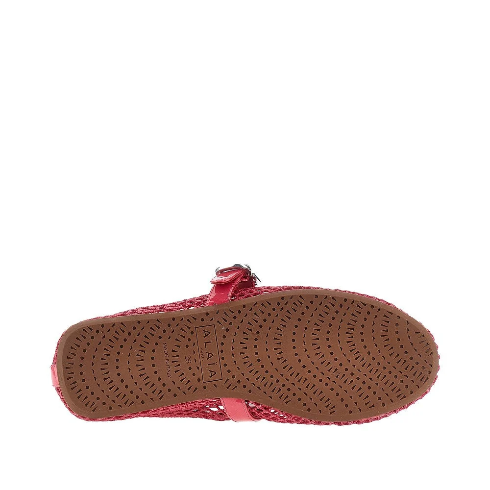 fishnet ballerina flats