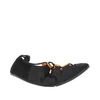 nylon and suede leather laced ballerinas