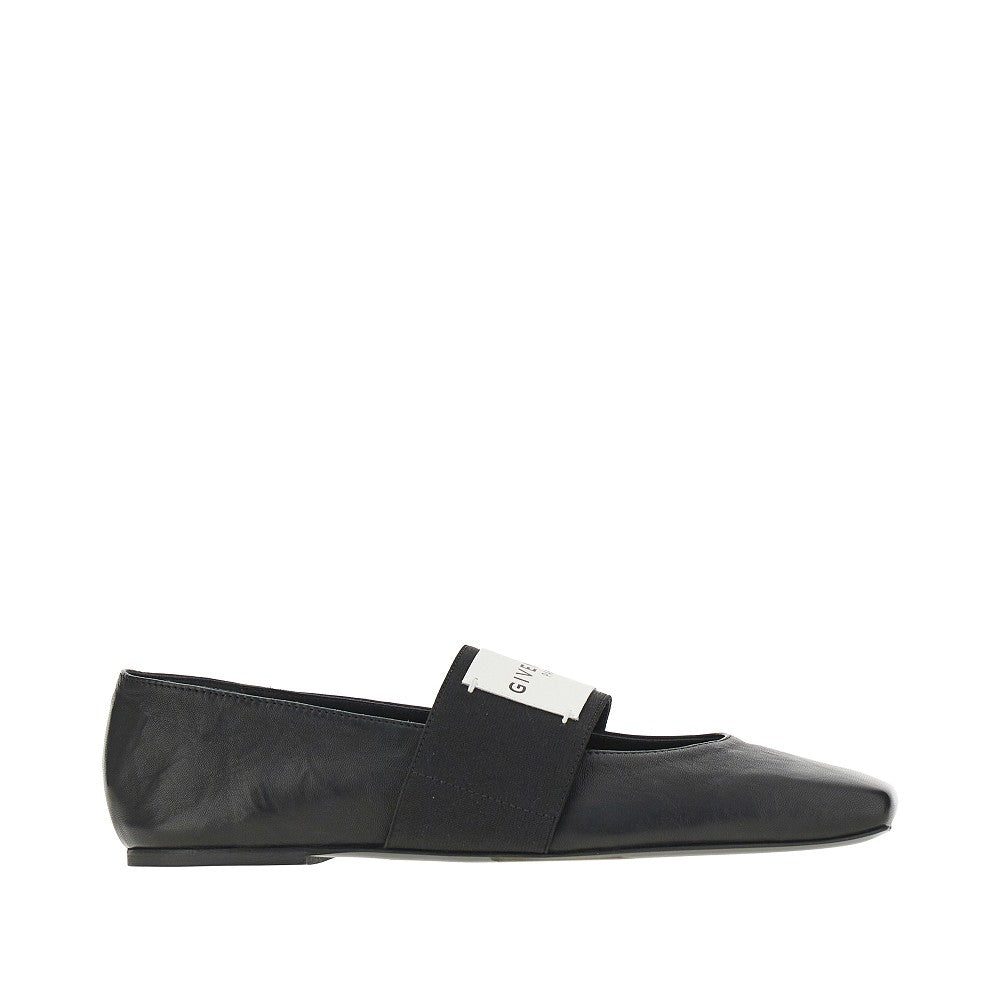 sliced square nappa leather ballerinas