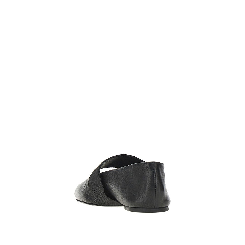 sliced square nappa leather ballerinas