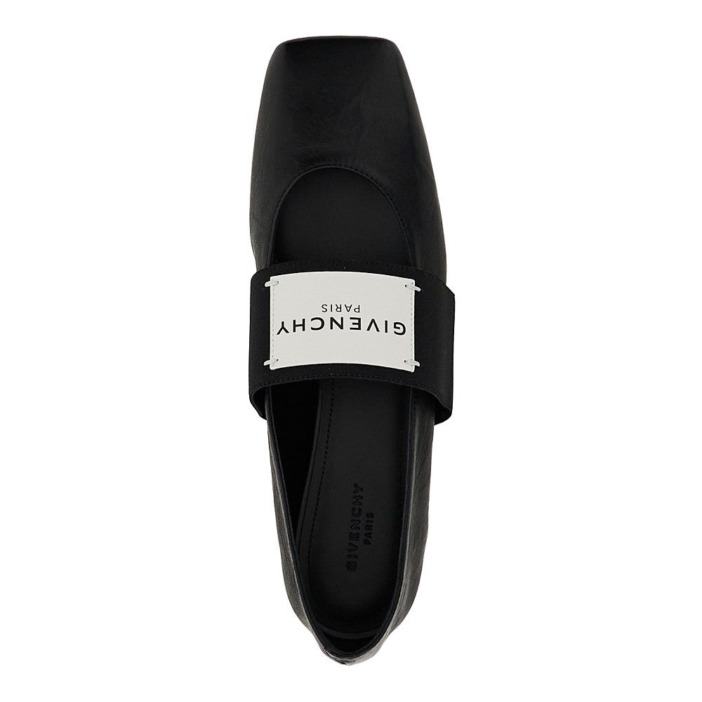 sliced square nappa leather ballerinas