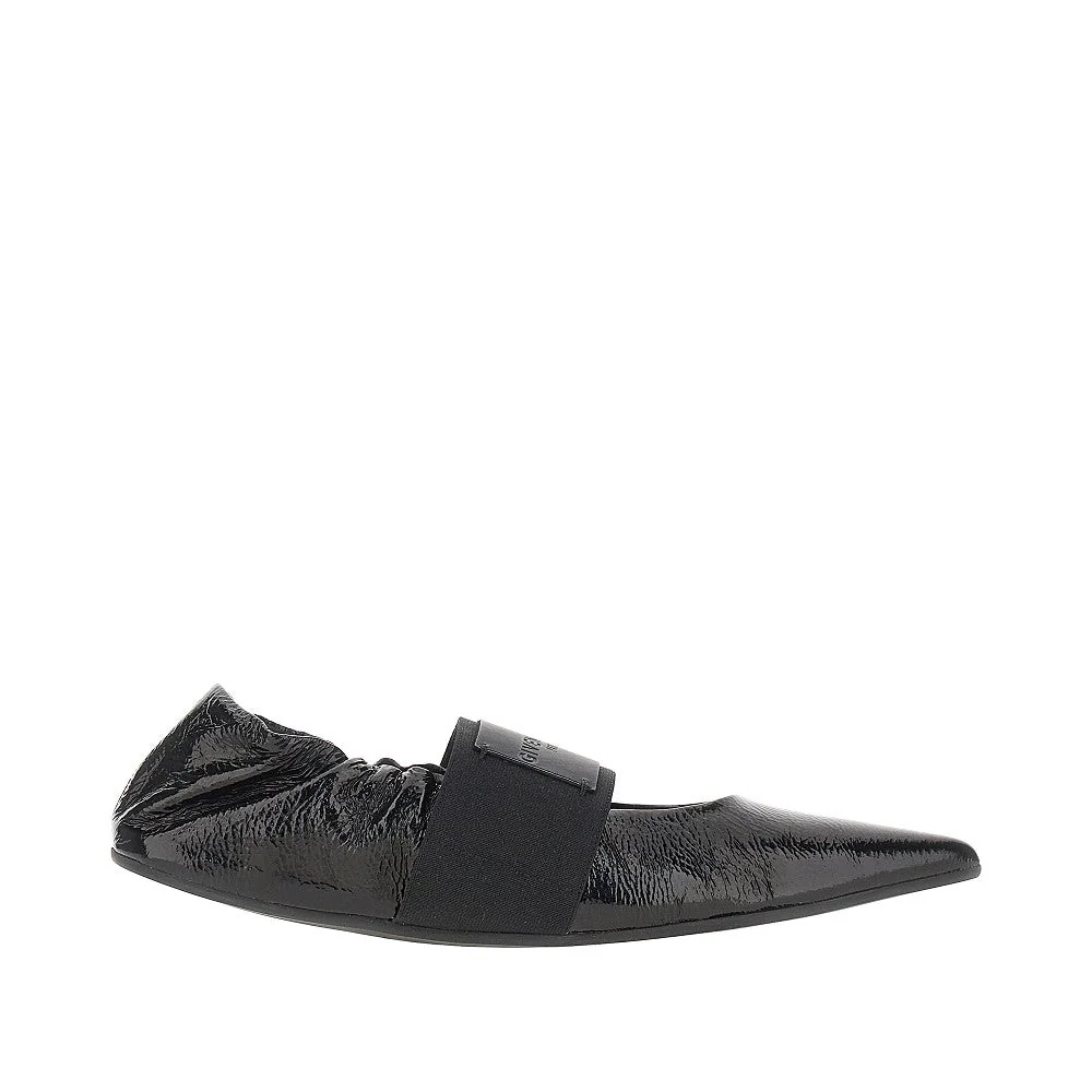naplack leather crush ballet flats