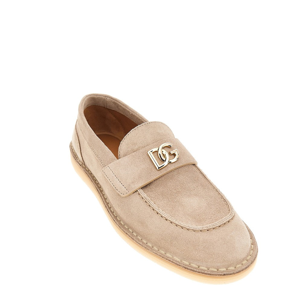 suede leather loafers with dg logo