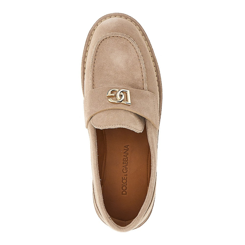 suede leather loafers with dg logo