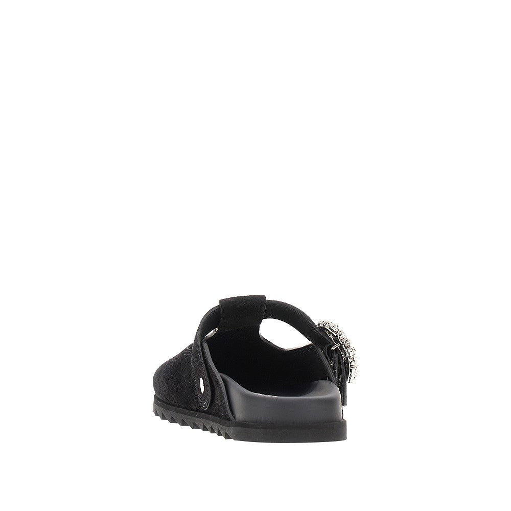 slidy viv suede leather mules