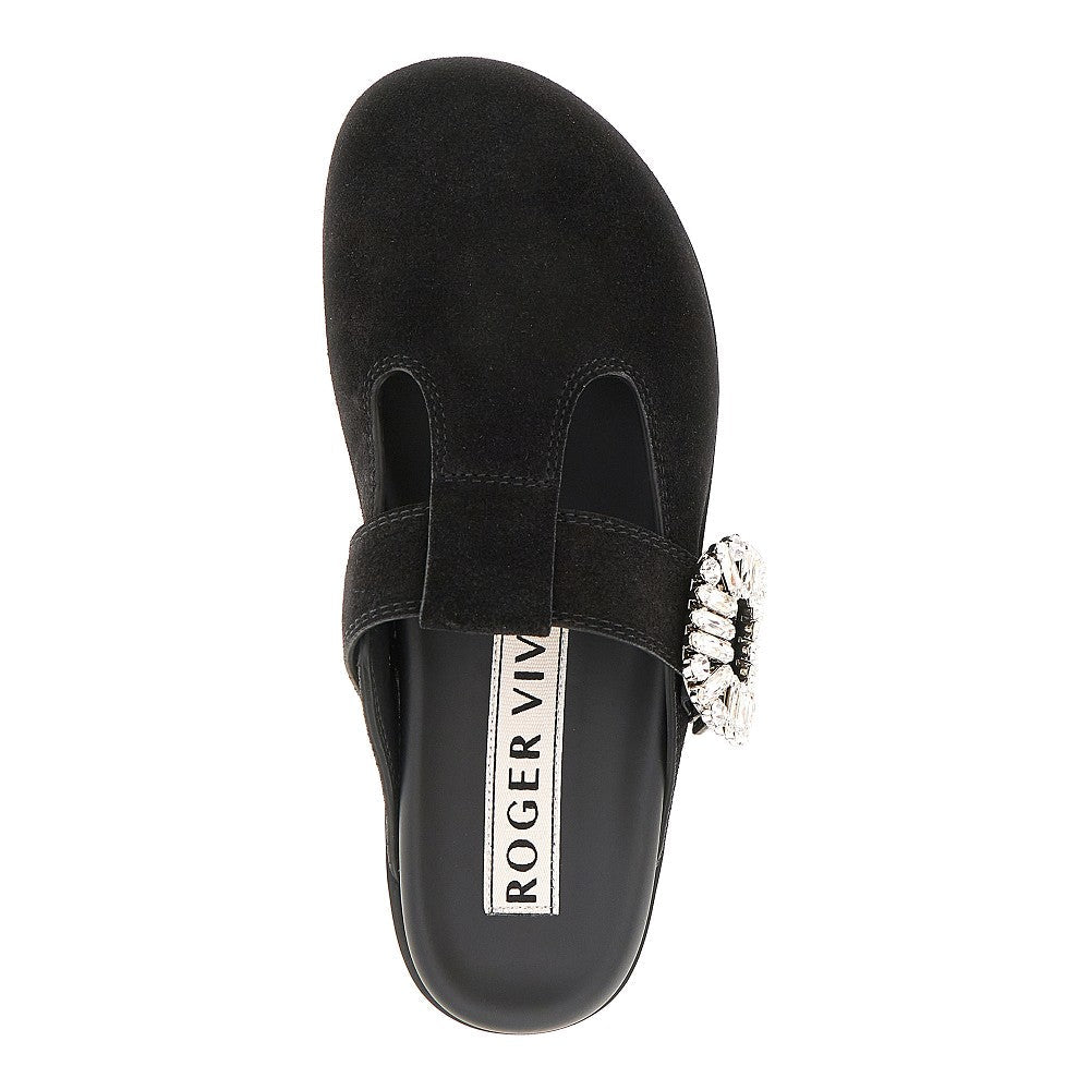 slidy viv suede leather mules
