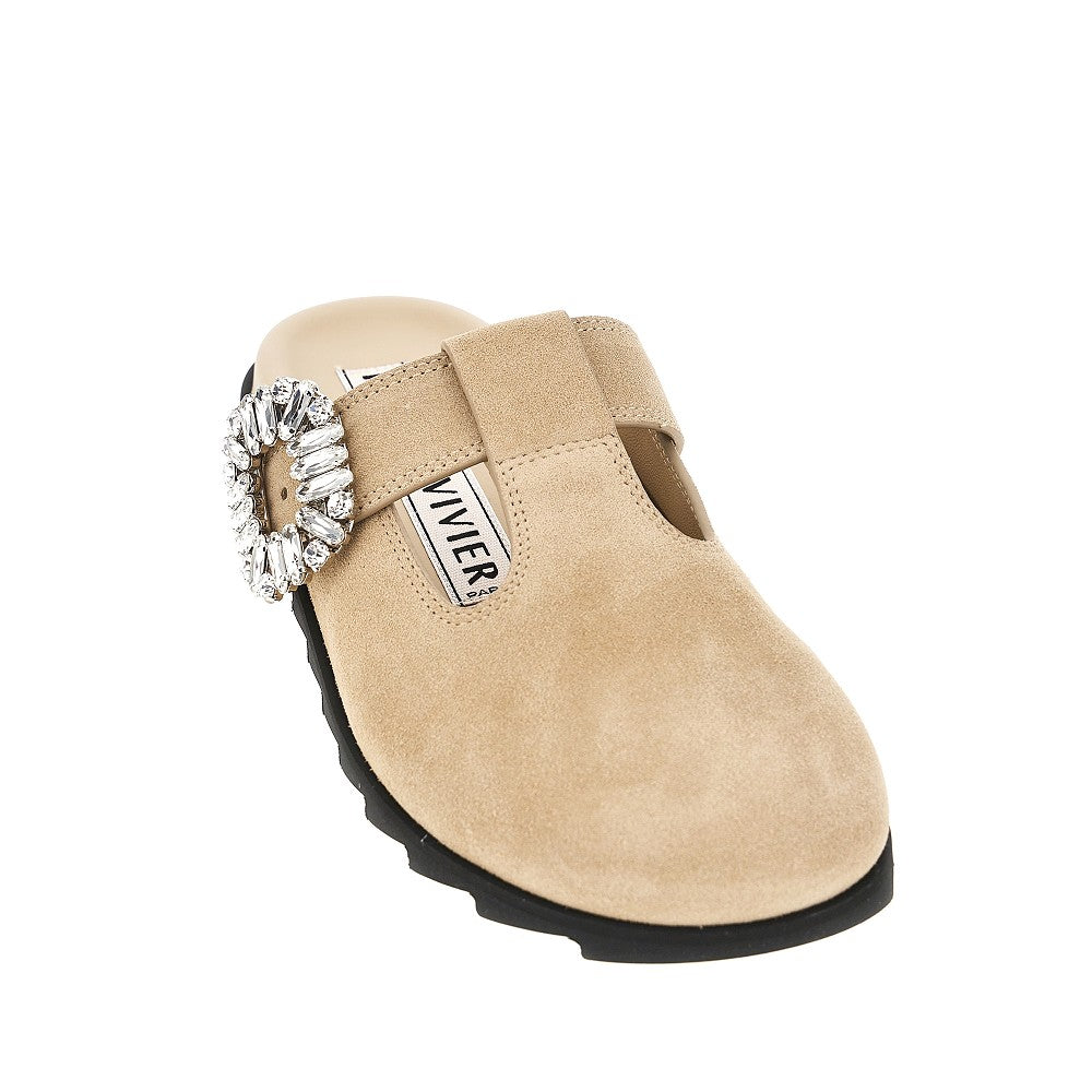 slidy viv suede leather mules