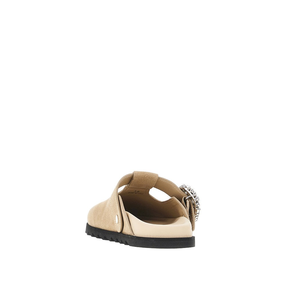 slidy viv suede leather mules
