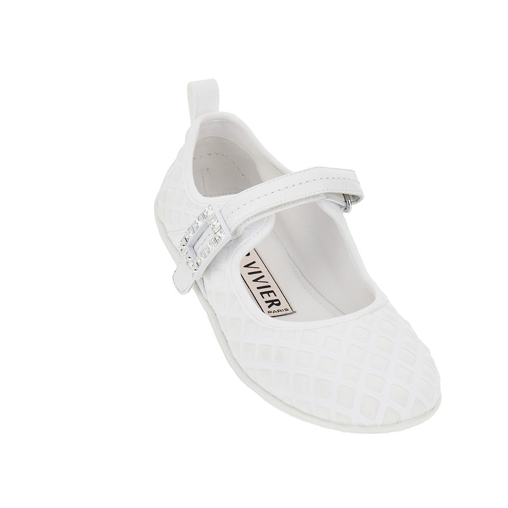 embossed fabric viv low babies ballerinas