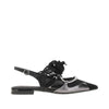leather and mesh slingbacks