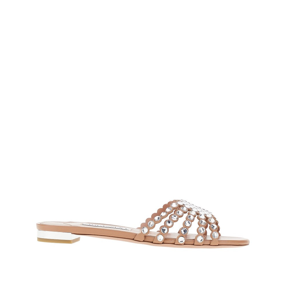 tequila nappa leather slides with crystals