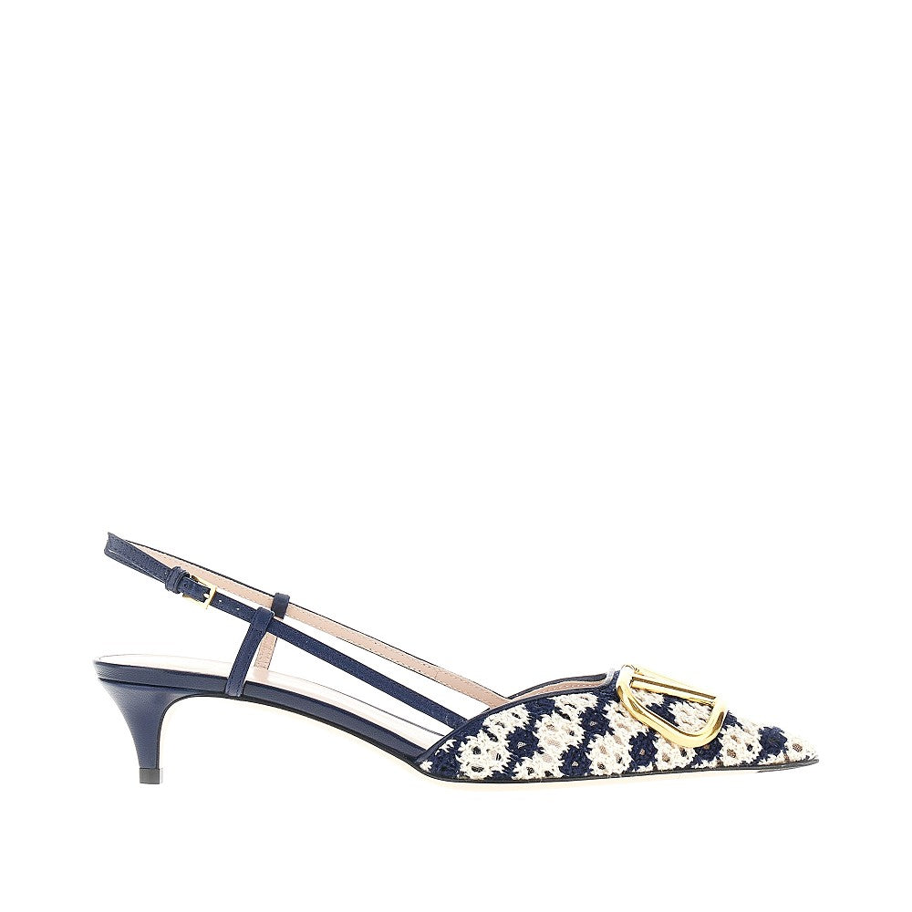VALENTINO GARAVANI 36 crochet fabric slingback pumps