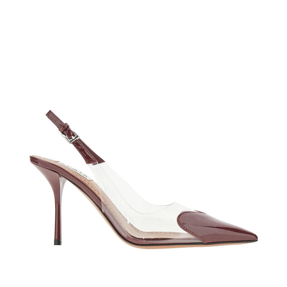 ALAIA 37 pvc and leather le coeur slingback pumps